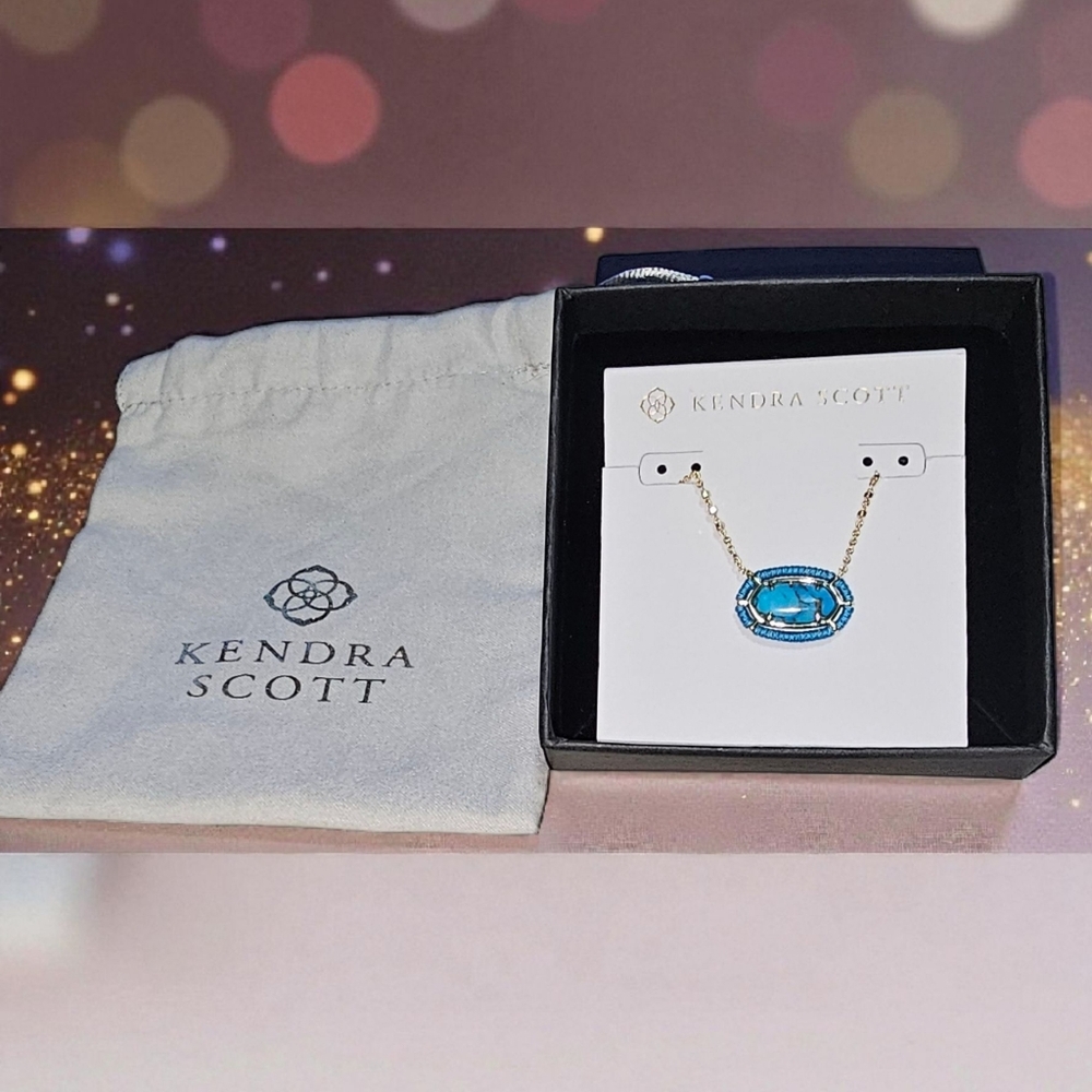 KENDRA SCOTT Elisa Gold Pendant Necklace in Bronze Veined Turquoise Magnesite